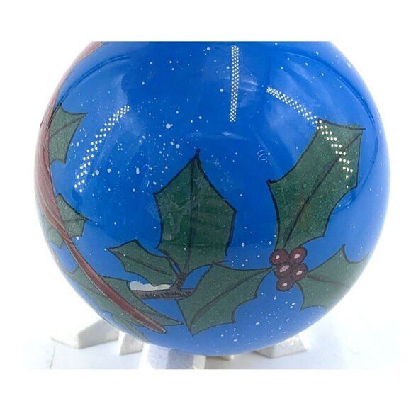 Li Bien Ornament Cardinal Reverse Painted 2000 Glass 3.5" - Picture 4 of 7